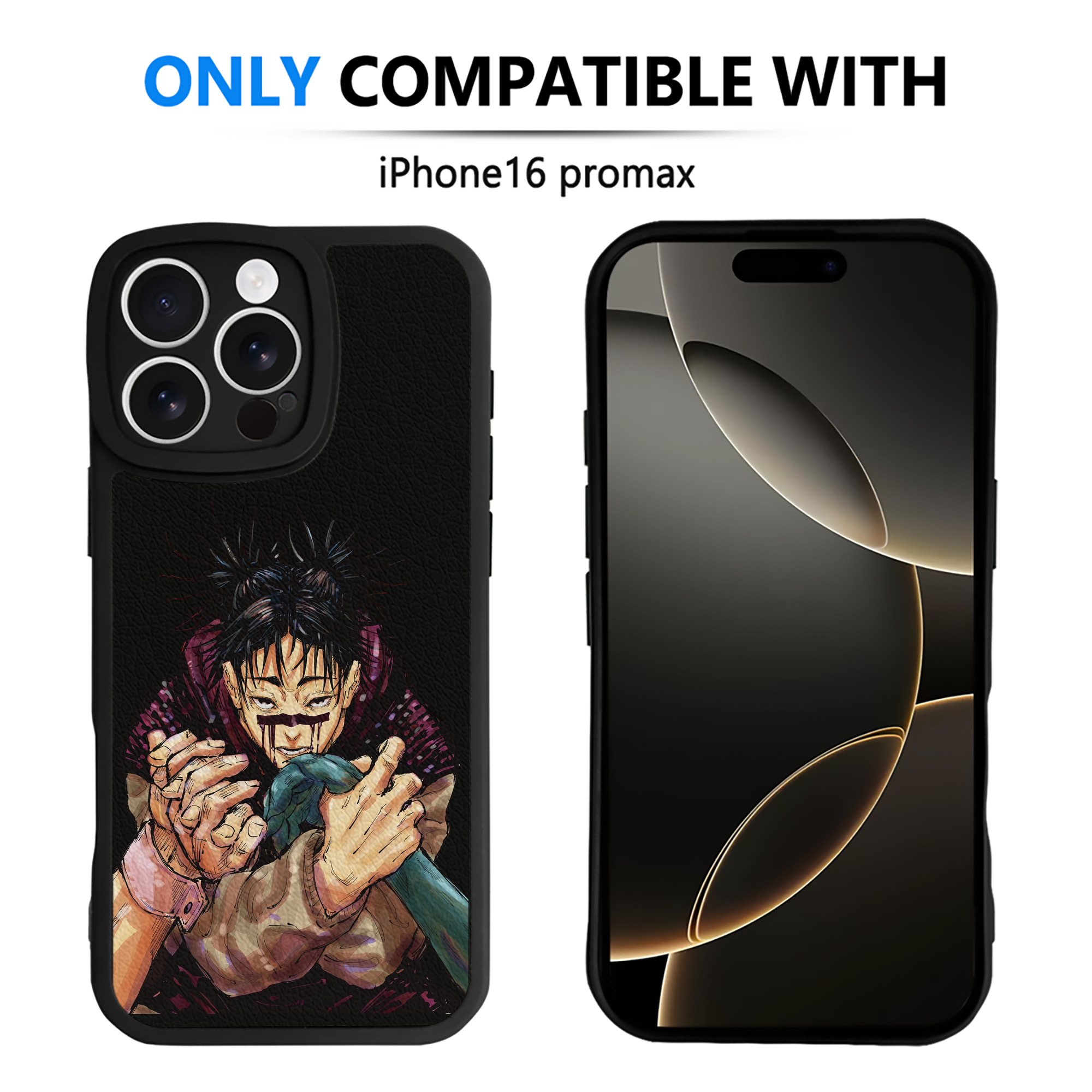 （画像用） 呪術廻戦 Jujutsu Kaisen 【iPhone 16シリーズ対応】シリコンスマホケース（レザー調） 材質：シリコン